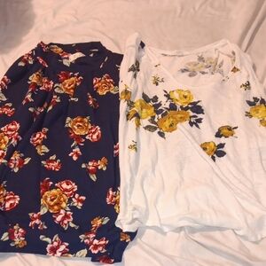 FLORAL TOP BUNDLE!! 2 TOPS, SIZE MEDIUM!! ⚘️🌻
